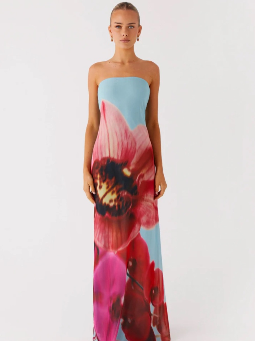 Peppermayo Strapless Amelle Maxi Dress - Turquoise Bloom